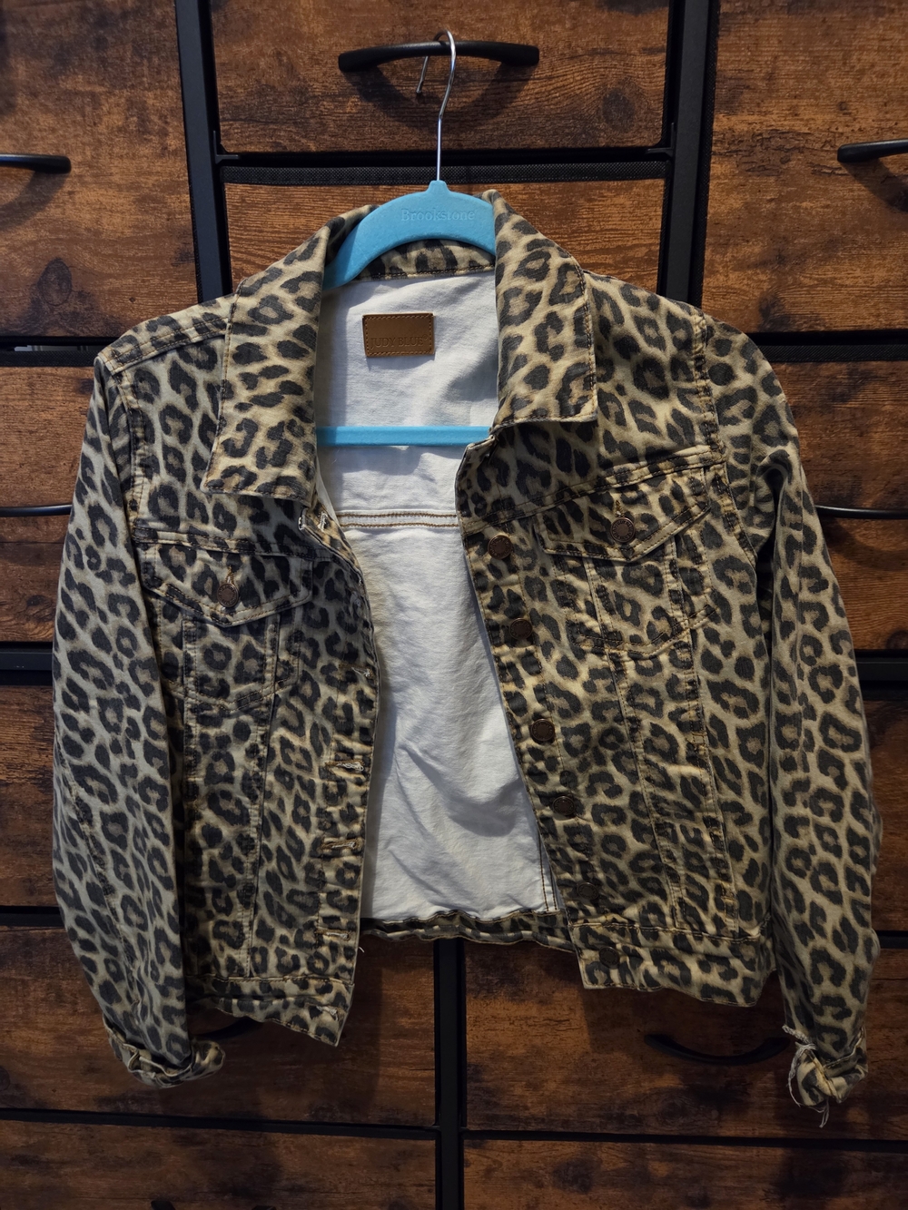 Judy Blue Leopard Print Denim Jacket
